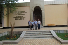 Expedition participants in front of the Alisher Navoi Samarkand State University Scientific-Practical Museum-Laboratory