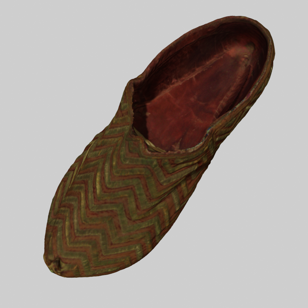 Gold-embroidered shoes of Emir Bukhara (Kavush). 19th-20th century.