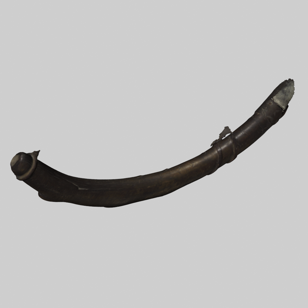 One of the attributes of the dervish. Fish-shaped horn for water or musical instrument, 19th century.